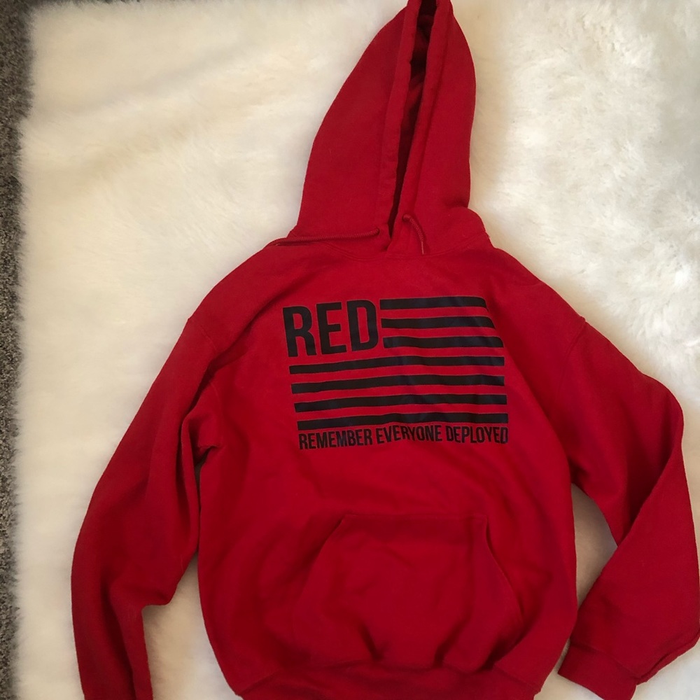 Red and black hoodie